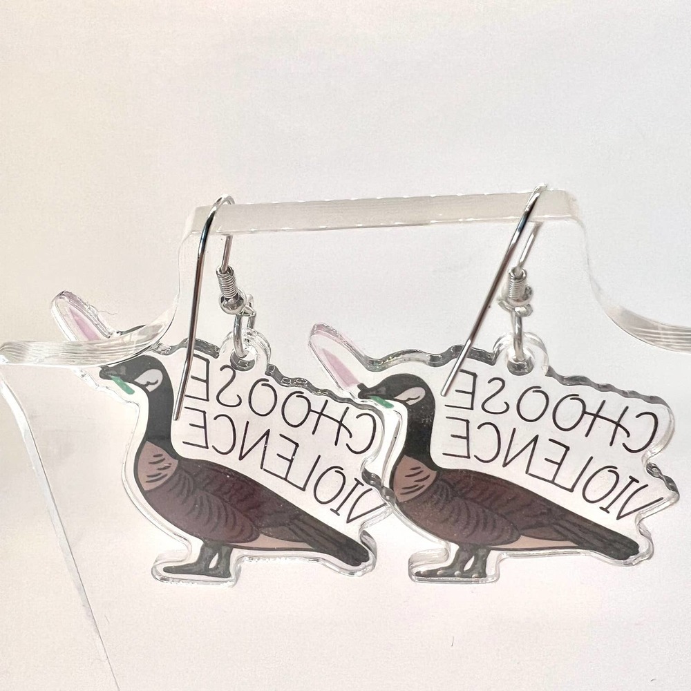Choose Violence Earrings - Geese Earrings - Halloween Earrings - Knife Earrings - Picture 5 of 8